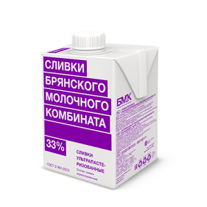 "БМК" Сливки ультрапастеризованные 33% 500 гр ТВА EDGE