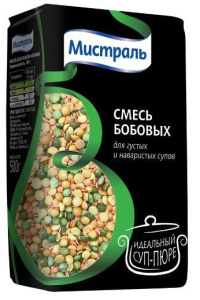 Смесь бобовых для густых и наваристых супов Мистраль 500гр 1/12
