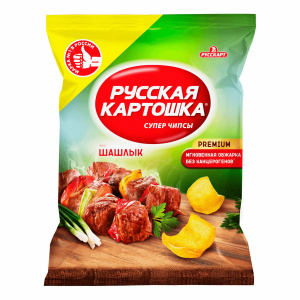 Чипсы Русская картошка вкус Шашлыка 105гр 10п