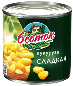 Кукуруза Шесть соток 425мл 1/12