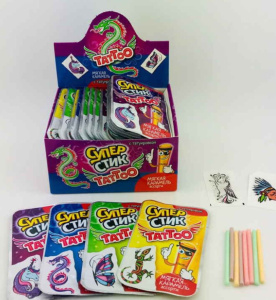 Мягкая карамель "Супер стик Tатуировкой" 5г 12*40шт