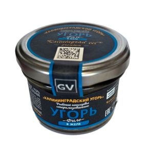 Угорь Калининградский ФИЛЕ в желе 80гр (масса рыбы 50гр)
