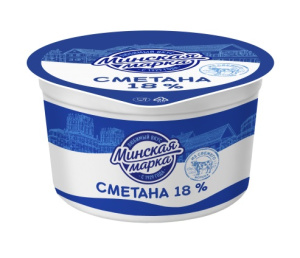 Сметана Минская марка 18% стакан 180гр