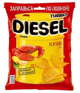 Чипсы картофельные TurboDiesel со вкусом краба 120г/9ш