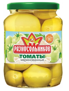 Томаты маринов. Зелёные ТМ Разносольников 680гр ГОСТ 1/8
