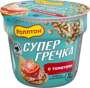 Каша гречневая с томатами Супер гречка Роллтон 45гр стакан