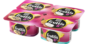 Йогурт FRUTTIS Супер Экстра.Банан Сплит/Пинаколада 8% 4*115г