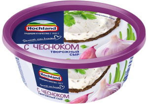 Сыр творож. Hochland с чесноком 140гр 1/6