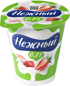 Йогурт "Нежный" с соком клубники 0,1% 320г стак.(12/1)