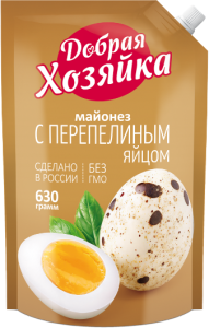 Майонез Добрая Хозяйка "С перепелиным яйцом" 50,5% 630г д/п