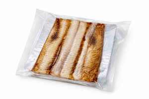 Угорь филе горячего копчения в/у на подложке 500гр