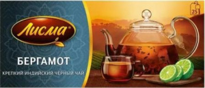 Чай Лисма Крепкий Бергамот черный 25*37,5г 1/18