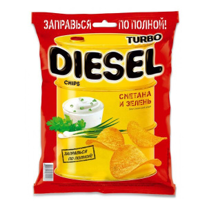 Чипсы картофельные TurboDiesel со вкусом сметаны и зелени 120г/9ш