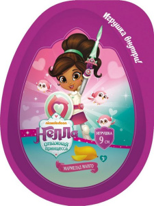 Большое пластиковое яйцо с игрушкой и мармеладом Нелла отважная принцесса (8шт*15гр)