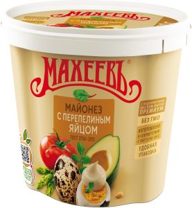 Майонез "С перепелиным яйцом" 50,5% 800г ведро