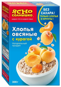 Хлопья овсяные с курагой 300г