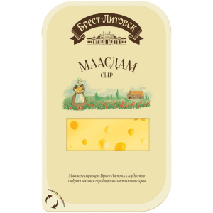 Сыр Брест-Литовск Маасдам 45% 130 г*8шт  (слайсерная нарезка) Савушкин