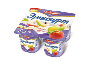 Эрмигурт Экстра слив.Яблоко-Груша 7,5% 4*100г(24/4)