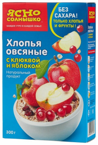 Хлопья овсяные с клюквой и яблоком 300г