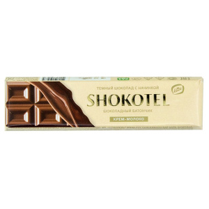 Темный шоколад с начинкой "Шокотель" крем-молоко