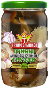 Грузди маринов. ТМ Разносольников 330гр 1/12