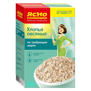Хлопья овсяные не треб.варки 325гр
