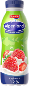 Альпенланд питьевой Клубника 1,2% 420г(6/1)