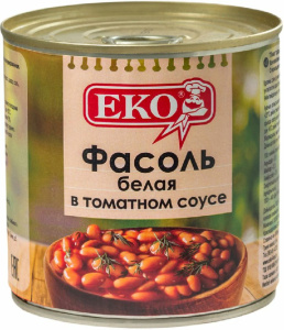Фасоль белая в т/с 400 гр ключ Еко