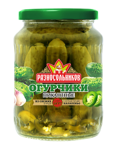 Огурчики пикантные маринов. с халапеньо 680гр 1/8