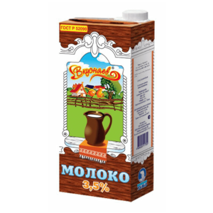 Молоко ультрапас. 3,5% 1л Вкусняев