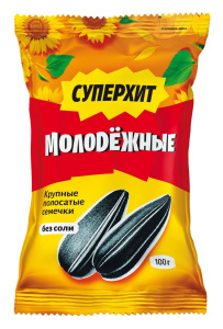 Семечки Молодёжные Суперхит Полосатые обжаренные 100гр (1/30)