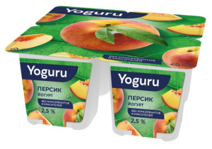 Йогурт YOGURU Персик 2,5% стакан 125гр