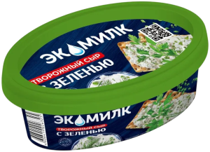 Сыр творож. с зеленью Экомилк 60% 120гр 1/6