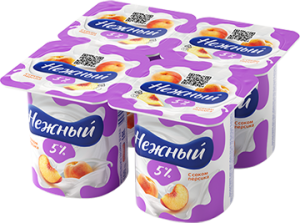 Йогурт "Нежный" с соком персика 5%100г(24/4)