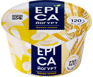 EPICA Йогурт с бананом и злаками 4,9% 130г(12/1)