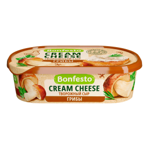 Сыр творожный Кремчиз воздушный Грибы 65% 140гр Bonfesto