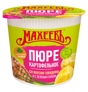 Пюре картоф.вкус говядины с зелен.луком стакан 40г 1/32