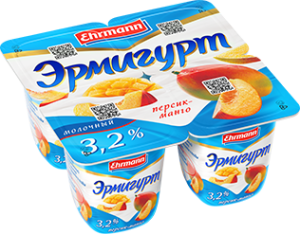 Эрмигурт молочный Персик-Манго 3,2% 4*100г(24/4)
