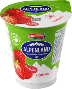 Альпенланд фрук.Клубника 0,3% 320г(12/1)