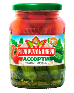 Ассорти марин.Огурцы/ТоматыТМ Разносольников 680гр ГОСТ 1/8