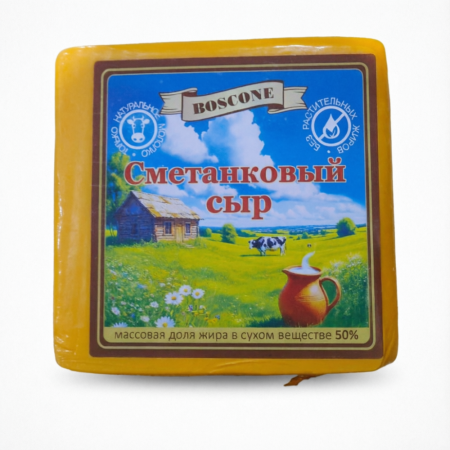 Сыр Сметанковый 50% Boscone куб ~2,5кг, весовой